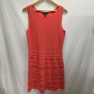Lauren Ralph Lauren coral ribbed sleeveless dress